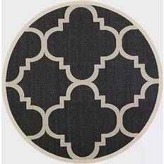 Safavieh Courtyard Quatrefoil Black, Beige 91"