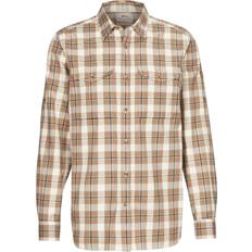 Herre - L - Ull Skjorter Fjällräven Singi Flannel Shirt LS M - BuckWheat Brown/Patina Green