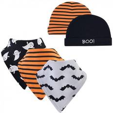 Hudson Cotton Bib and Headband Set 5-pack Ghost