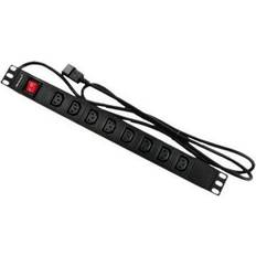 Overspenningsvern Qoltec 53998 Power Strip For Rack 19" 1U 10A Pdu 8Xiec C13 2M