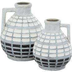 Litton Lane Grey Ceramic Decorative (Set of 2)