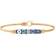 Luca + Danni Evil Eye Bangle Bracelet - Gold/Silver/Aquamarine/Blue/White/Black