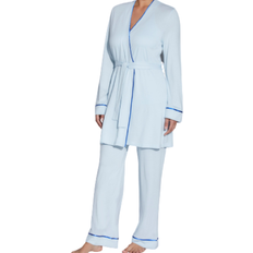 Cosabella Bella Curvy 3 Piece Set with Robe - Blu Venezia/Mare