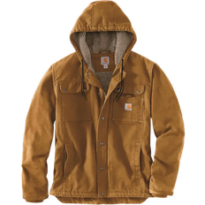 Carhartt Herre Klær Carhartt Relaxed Fit Washed Duck Sherpa-Lined Utility Jacket - Brown