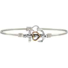 Luca + Danni Anchor Bangle Bracelet - Silver/Gold