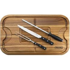 Chopping Boards Viking Acacia Carving Board With 3-Piece Carving Set Chopping Board