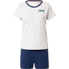 Tommy Hilfiger Pajamas Tommy Hilfiger Bodywear Short Sleeve Pyjama Set - White/Yale Navy