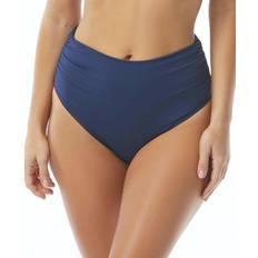 M - Women Bikini Bottoms Classic Solid Fold-Over High-Waist Bikini Bottom