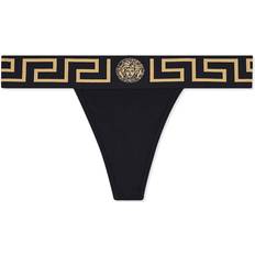 Versace Logo Band Cheeky Thongs in Black