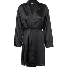 Lady Avenue Pure Silk Kimono - Black