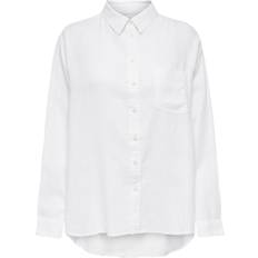 Only L Overdeler Only Solid Mixture Shirt - White