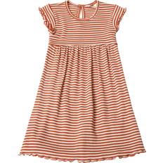 Joha Wool/Silk Stripe Dress - Red