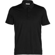 Merino Wool Polo Shirts Icebreaker Merino Tech Lite II Short Sleeve Polo Shirt Men - Black
