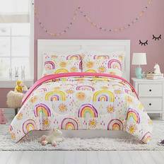 Urban Playground Rainbows and Suns Bedspread Pink (228.6x167.64)