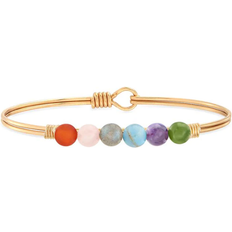 Luca + Danni Energy Stone Bangle Bracelet - Gold/Multicoloured