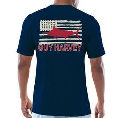 Clothing Guy Harvey Mens American Flag Pocket Short Sleeve T-Shirt