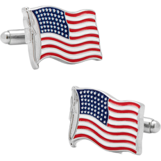 Cufflinks Inc Waving American Flag Cufflinks - Silver/Red/White/Blue