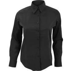 Dame - Hvite Cardigans Sol's Womens/Ladies Eden Long Sleeve Fitted Work Shirt (Black)