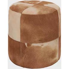 White Stools Ridge Road Decor Cow Hide Seating Stool 16"