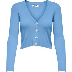 Blau - Damen - XL Cardigans Jacqueline de Yong Donnel Short Knitted Cardigan - Blue/Little Boy Blue