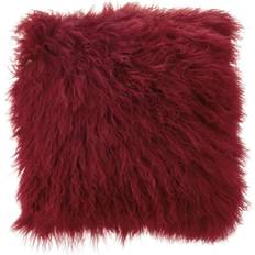 Saro Lifestyle Mongolian Lamb Fur Complete Decoration Pillows Red (50.8x50.8)