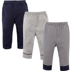 Luvable Friends Baby Boy's Tapered Ankle Pants 3-pack - Navy Grey