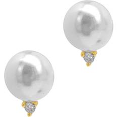 Adornia Imitation Earrings - Gold/Pearl/Transparent