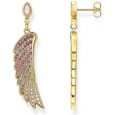 Thomas Sabo Earrings bright gold-coloured hummingbird wing multicoloured H2103-488-7