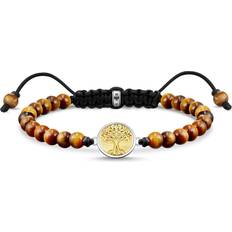 Thomas Sabo Tree of Life Tiger's Eye Beaded Cord Bracelet - Brown