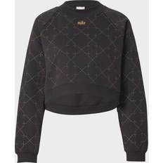 Nike Cropped Novelty Fleece Crew Sweatshirt Light Bordeaux/Metallic