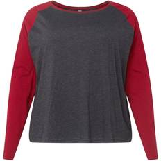 Damen - Rot T-Shirts & Tanktops Urban Classics Ladies Contrast Raglan Longsleeve Long-sleeve Shirt