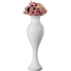 Large floor vase Uniquewise Large White Trumpet Design Modern Flower Floor Vase, for Living, Entryway or Dining, 32 Inch White Vase