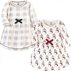 Touched By Nature Toddler Organic Cotton Long Sleeve Dresses 2-pack - Snowman