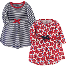 Touched By Nature Organic Cotton Long Sleeve Dresses 2-pack - Red Flowers