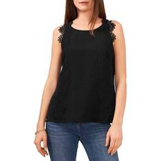 Vince Camuto Sleeveless Lace Trim Top - Rich Black