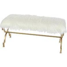 Olivia & May Faux Fur Cushion Settee Bench 42x20"