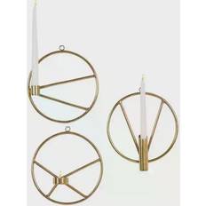 Gold Stainless Steel Modern Candle Wall Sconce Set of 3 Candle Holder 3