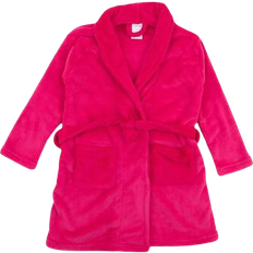 Leveret Kid's Shawl Collar Fleece Robe - Hot Pink