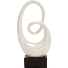 Willow Row Pearl White/Black Modern Oval Loop Sculpture WHITE Figurine