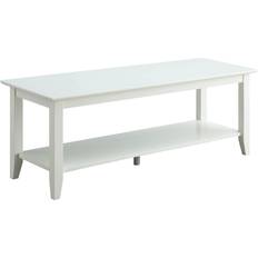 White storage coffee table Convenience Concepts American Heritage Coffee Table 17x48"