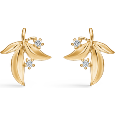 Mads Z Olive Love Earrings - Gold/Diamonds