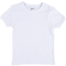 Leveret Kid's Short Sleeve Cotton T-shirt Neutrals - White (28988352004170)