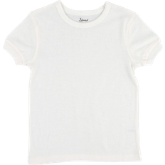 Leveret Kid's Short Sleeve Cotton T-shirt Neutrals - Off White (28988355510346)
