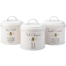 The English Tableware Company Bee Happy Tea Coffee And Sugar Tins Kitchen Container 3