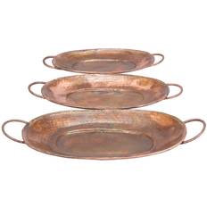9th & Pike(R) Iridescent Copper Set of 3 Brown Serving Tray