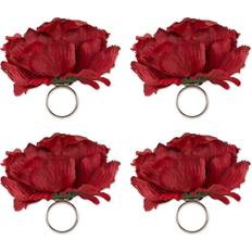 Red Napkin Rings DII Deep Red Peony Napkin Rings, 4ct. Michaels Red Napkin Ring