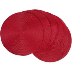 Place Mats Design Imports Placemat Round Woven Red Set of 6 Place Mat Red