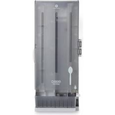 Plastic Utensil Holders Dixie SmartStock Utensil Dispenser, Spoon, 10" x 8.78" x 24.75" Smoke Utensil Holder