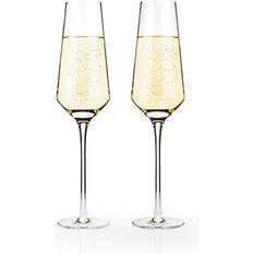 Champagne Glasses Viski Angled Crystal Flutes in Clear Clear Champagne Glass