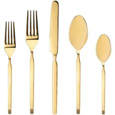 Stainless Steel Dinner Plates Godinger Ramp Matte Gold 18/10 Stainless Steel 20Pc Flatware Set Gold Dinner Plate